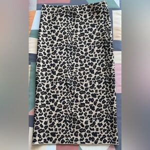ZARA Leopard Print Midi Skirt - Medium